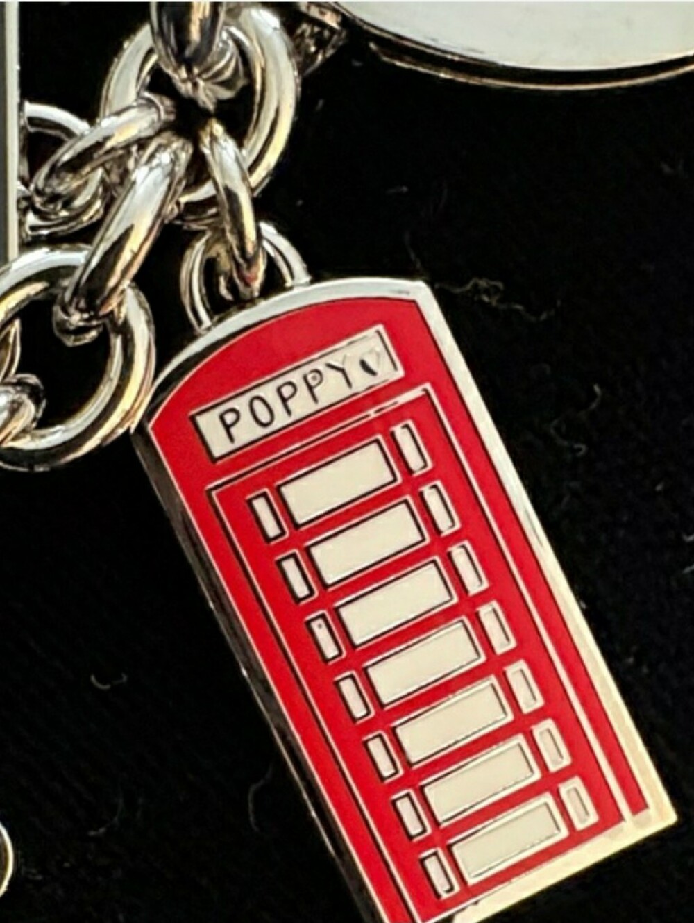 COACH Red, Blue and Silver London Charm Keychain - Picture 4 of 6